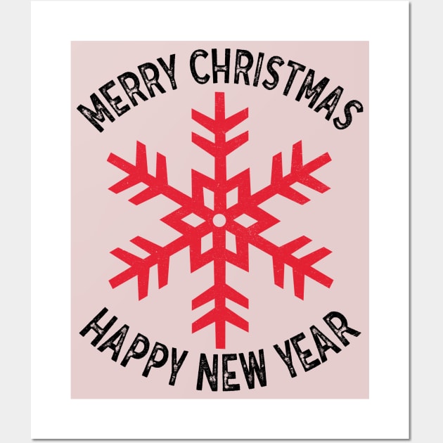 Merry Christmas and Happy New Year Wall Art by MZeeDesigns